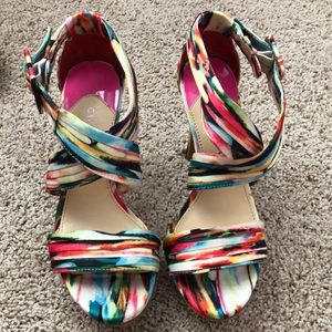 Multi colored heels with platform